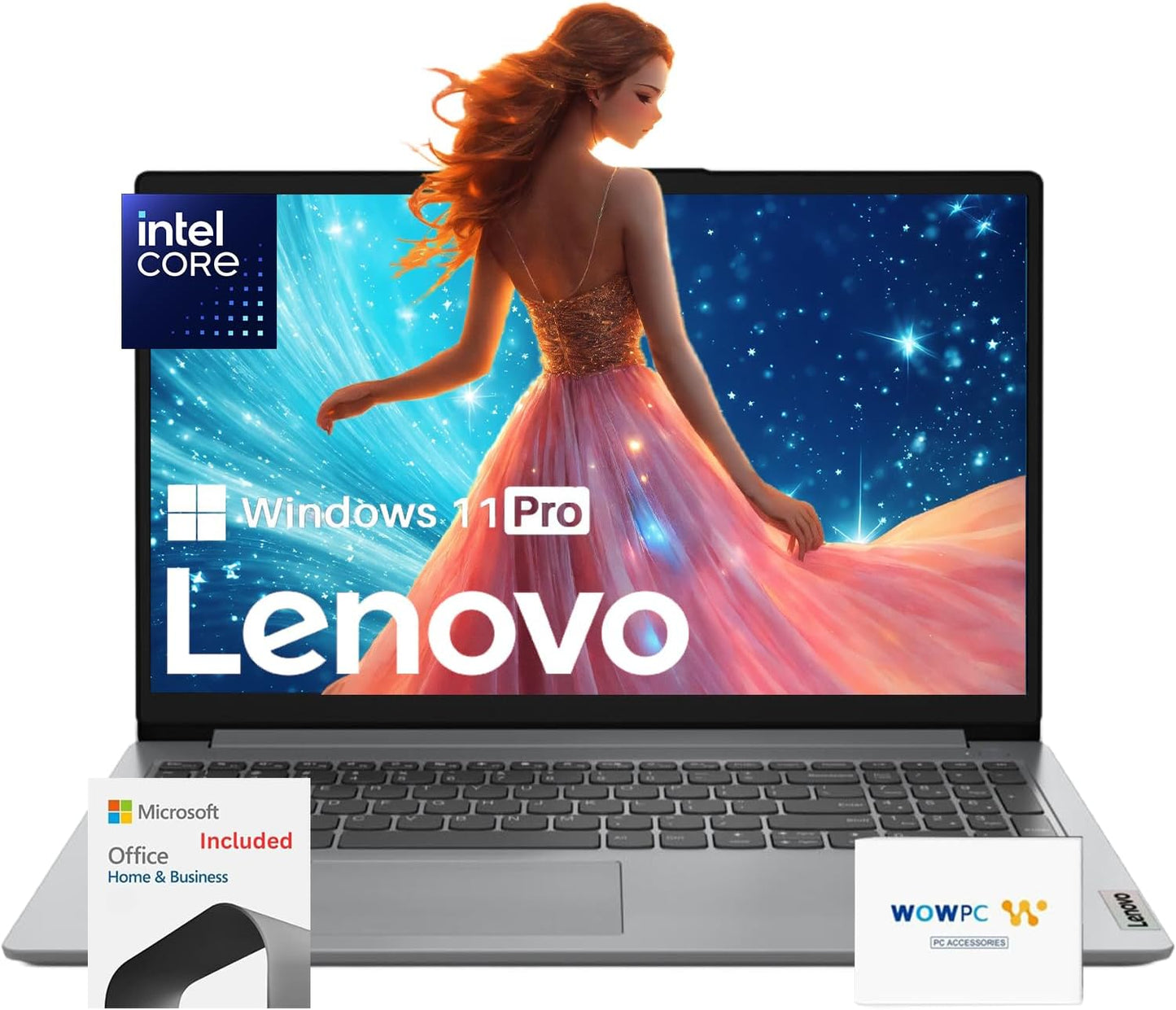 Lenovo Premium Series 15.6" Laptop, 36GB RAM | 1.1TB Storage (640GB SSD + 512GB External Storage), 1 Year Office 365 w/ 1TB Cloud Storage, Intel Core, Win 11 Pro, w/WOWPC Bundle